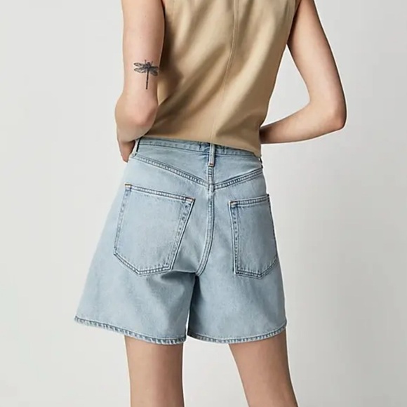 AGOLDE Stella Short Light Blue Denim High Waist Organic Cotton size 24 - Picture 2 of 11